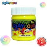 Tempera Escolar De 300 Gramos Playcolor Color Amarillo Fluo